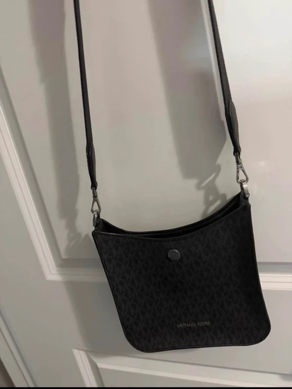 Michael Kors Black MK Signature Crossbody Purse